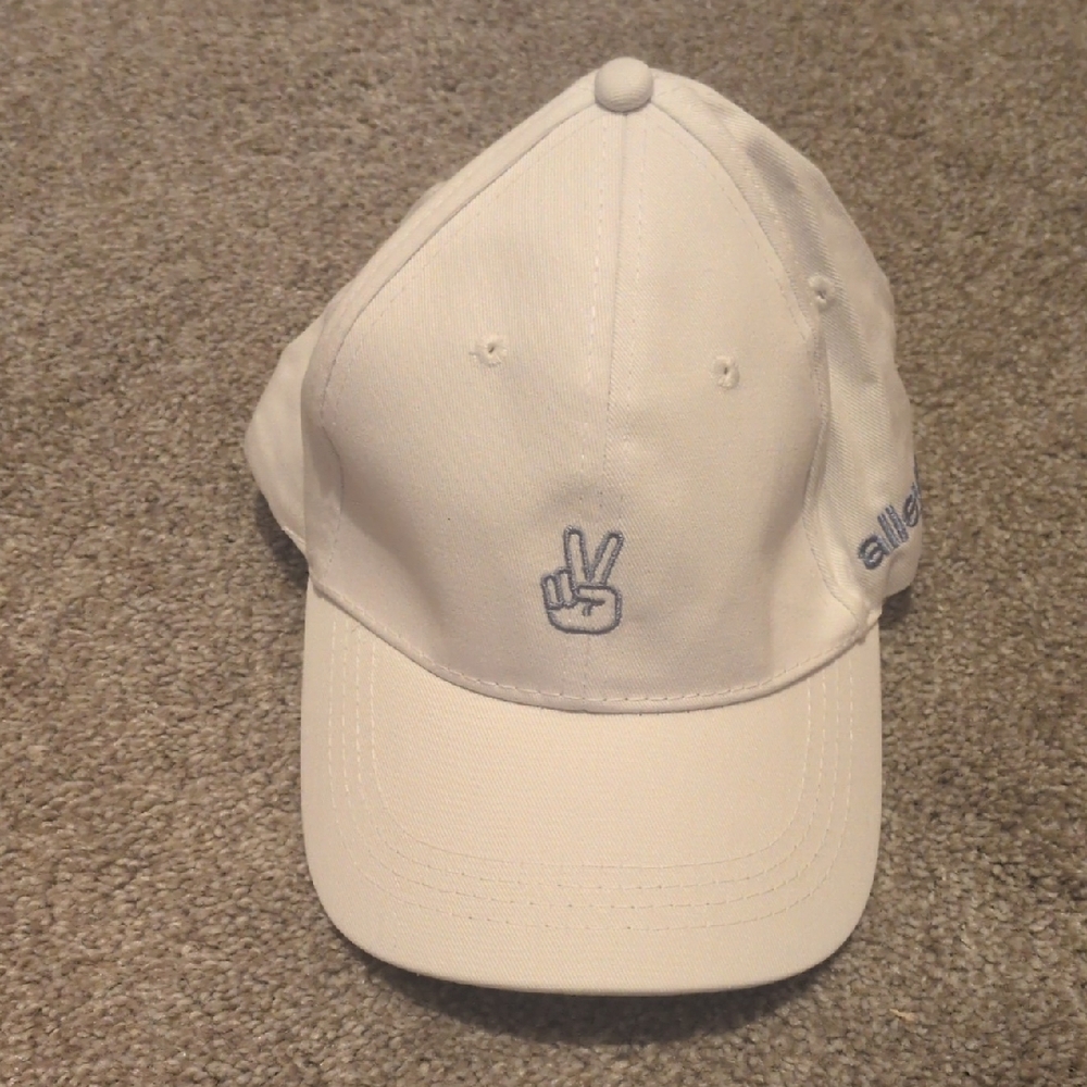 White Peace Sign Baseball Cap